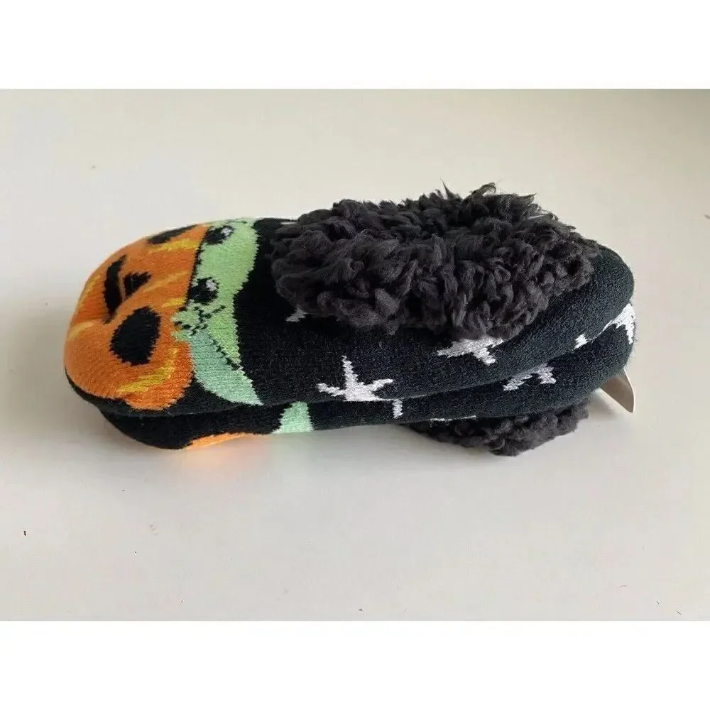 Baby Yoda Halloween‎ Pumpkin Slipper Socks Sz 4-10 Grogu Star Wars Non-Slip NEW